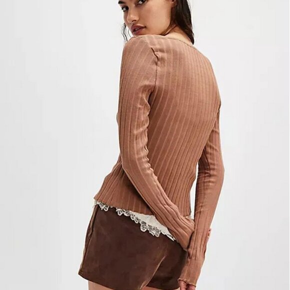 Free People Tilly Long-Sleeve Cardi in Otter - Picture 4 of 4